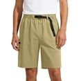 thumbnail image 2 of Ceisia Men's Nylon Spandex Solid Cargo Shorts with Buckle Waistband Drawstring Multi-Pockets Stretchy Summer Outdoor Workwear Pants Khaki Gifts for Father L, 2 of 9