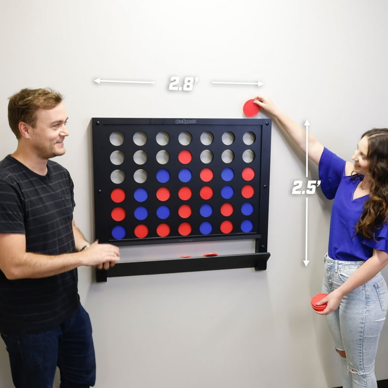 GoSports Family Indoor Adults Wall Mounted Jumbo 4 in a Row Game