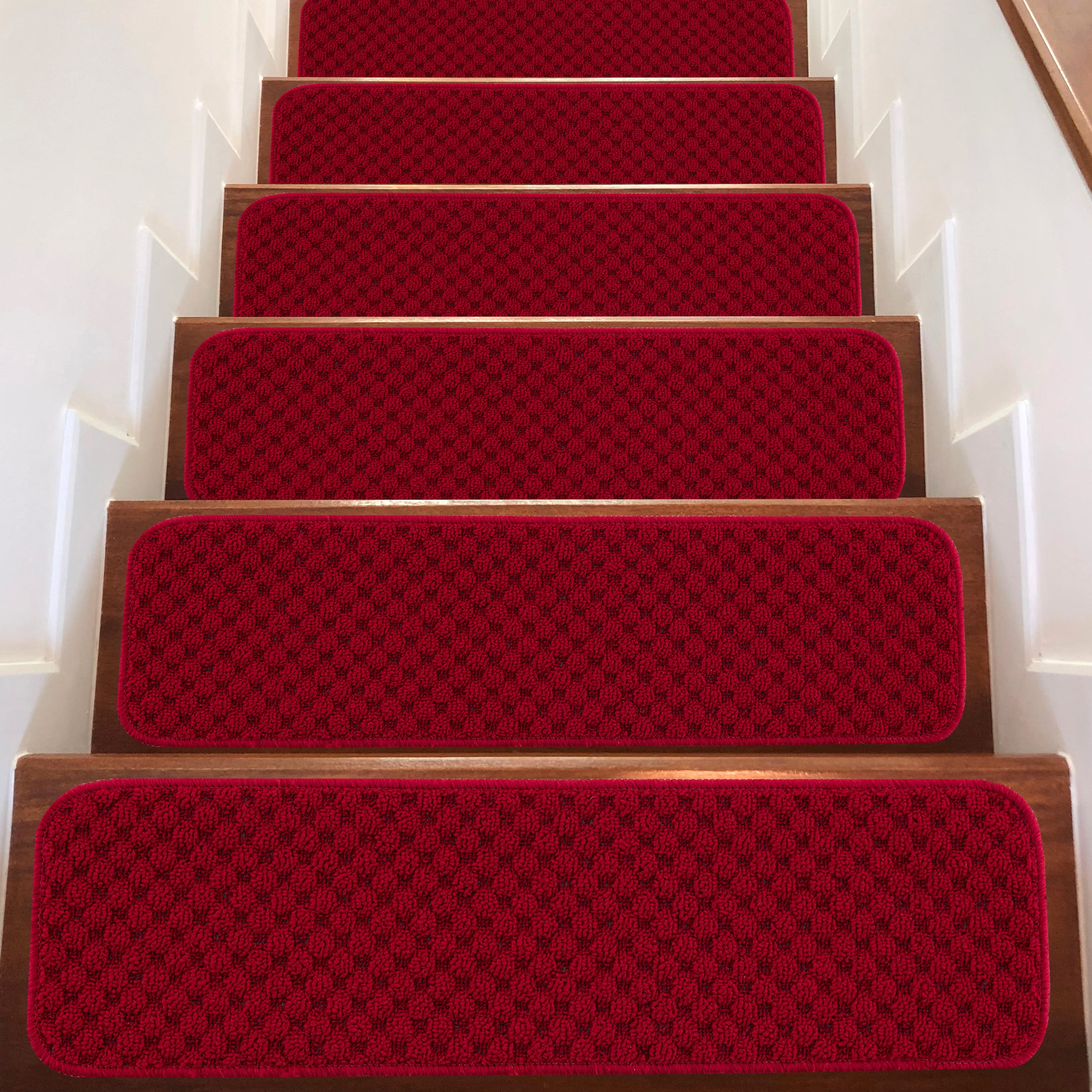 Stairway Tread Set 13 Non Slip Carpet Anti Skid Safety Pad Step Stairs Red Leaf 
