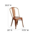 thumbnail image 6 of Flash Furniture Copper Metal Indoor-Outdoor Stackable Chair,PK4 4-ET-3534-POC-GG, 6 of 9