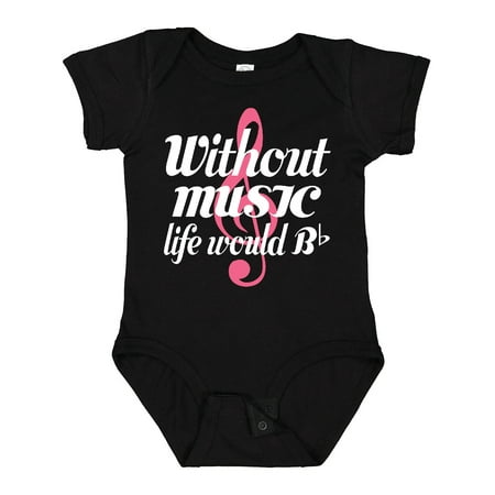 

Inktastic Without Music Life Would Be Flat Girls Baby Bodysuit