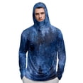 thumbnail image 5 of Havenx Men's Upf 50+ Sun Protection Shirt Plant Print Long Sleeve Hoodies with Mask Rapid Dry Rash Guard Casual Summer Lightweight Athletic Workout Clothing,Dark Purple 3XL, 5 of 5