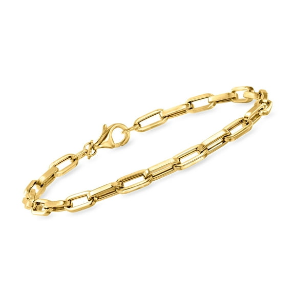 Ross-Simons Italian 14kt Yellow Gold Paper Clip Link Bracelet, Women's, Adult