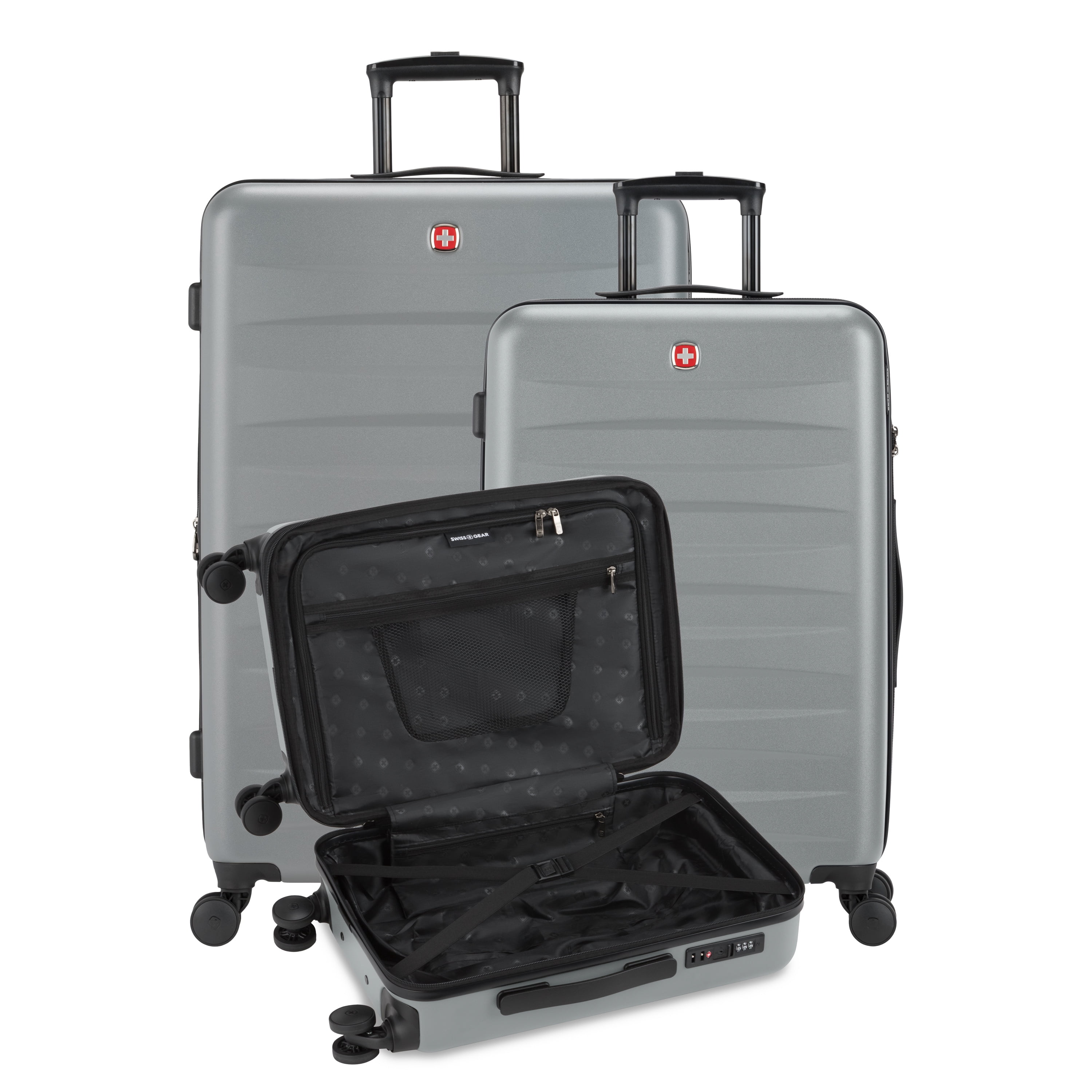 SWISSGEAR Stride Hardside 3-Piece Spinner Set, Charcoal Gray