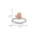 thumbnail image 4 of Sterling Silver Butterfly Ring with Pink Plating and Accent Diamonds for Women, 4 of 5