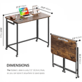 thumbnail image 3 of 27.5" Portable Folding Laptop Desk with Wheels – Rustic Brown and Black Modern Computer and Writing Desk, 3 of 6