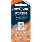 Rayovac Size 13 Hearing Aid Battery Mercury Free Batteries, 6-Pack, L13ZA-6ZM4B