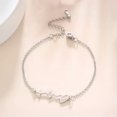 thumbnail image 3 of RSAMD Cardiogram Charm Bracelet Women Stainless Steel Hand Bracelets Fashion Jewelry-Gold, 3 of 9