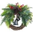 thumbnail image 2 of Matoen12 Christmas Decoration Simulation Needle Wreath Table Centerpiece Hanging Wreath, 2 of 7