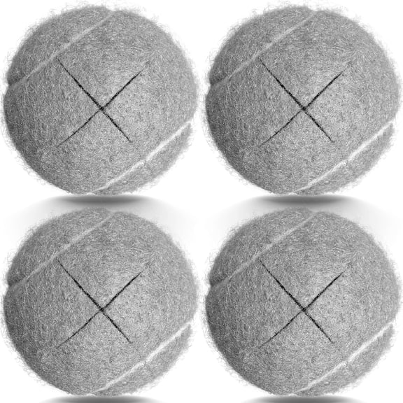Premium Precut Tennis Balls Walkers 4 Pcs Balls with Precut Opening for Easy Installation,Walker Accessories for Seniors Fit Most Walkers,for Furniture Legs and Floor Protection,6.5*6.5*6.5cm,gray
