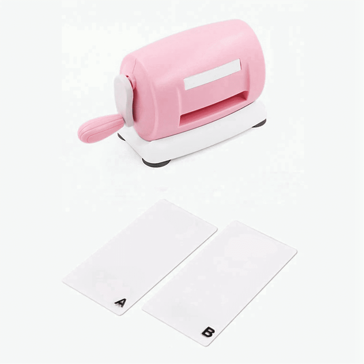 Manual Die-Cutting Embossing Machine, Mini Open Scrapbook DIY Hand-Made Tools, Card Decorations Pink plastic