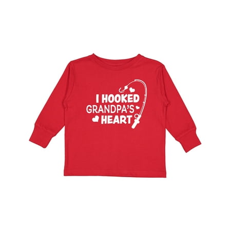 

Inktastic I Hooked Grandpa s Heart with Fishing Rod Gift Toddler Boy or Toddler Girl Long Sleeve T-Shirt