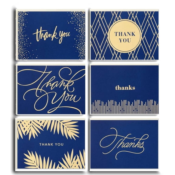 120 PACK Thank You Cards with Envelopes, Gold and Navy,Thank You Notes with Envelopes for Wedding, Bridal Shower, Baby Shower, Business, Graduation