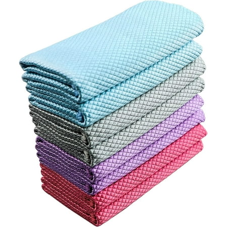 Microfiber Glass Cleaning Cloth, Multi-Functional Lint Free Cloths, Stainless Steel Windshield Shower Window Cleaning Cloth, Suitable for , Kitchen and Auto, Pack 8,Mix