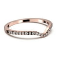 thumbnail image 3 of 1.1mm round cut, 25 stones Diamond Moissanite wedding band 18K Rose Gold over silver, 3 of 4