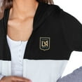 thumbnail image 3 of Women's Gameday Couture  Black/White LAFC Offside Hustle Colorblock Tri-Blend Hooded Cardigan, 3 of 3