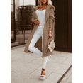 thumbnail image 4 of Women's Hooded Long Knit Cardigan Open Front Loose Sweater Coat with Pockets, 4 of 5