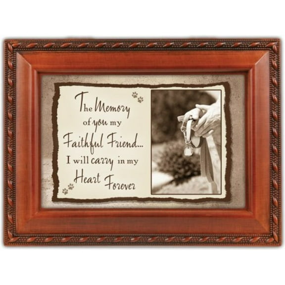 Faithful Friends Cottage Garden Woodgrain Traditional Music Box Plays Wind Beneath My Wings