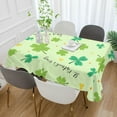 thumbnail image 5 of GZHJMY St. Patrick's Day Clover Tablecloth, Rectangle Waterproof Washable Polyester Table Cover for Picnic Dinner Holiday Party Decor, 60 x 108 Inch, 5 of 7