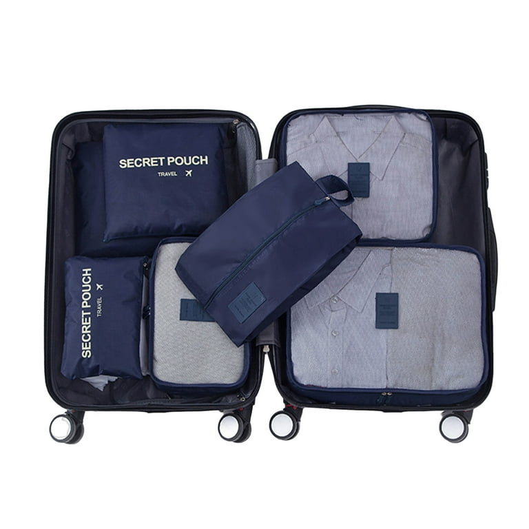 Thickened Travel Storage Bag Set of 6 Pieces Foldable Clothes Storage Case Travel  Bags Packing Cube Toiletries Organizer Pouch