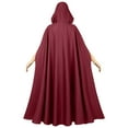 thumbnail image 4 of SEAOPEN Cloak with Hood Women Renaissance Hooded Medieval Cloak Witch Robe Halloween Costume Open Front Witch Wizard Cape Red,Free Size, 4 of 4