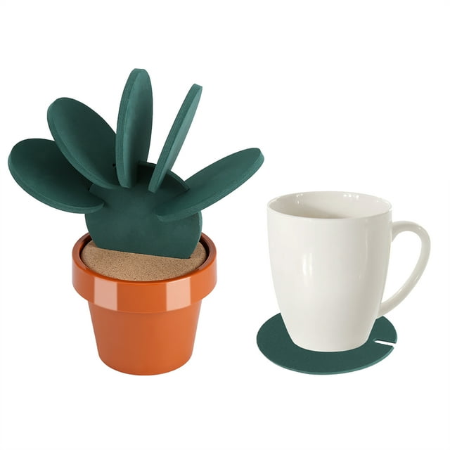 Cup Coasters Cup Mats Pads Eva Novelty Potted Cactus Cup Mat Pad Heat Insulation Coasters Table Desktop Decoration