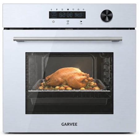 24 Inch Built-In Electric Wall Oven, 2.5 Cu. Ft. Capacity Oven with 5 Preset Cooking Modes, Multi-Layer Glass Door, Child Safety Lock, Timer Function and Easy Clean Interior,White