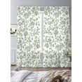 thumbnail image 2 of Sage Green Flower Sheer Curtains for Living Room Bedroom Vintage Farmhouse Boho Leaf Spring Sheer Curtains 108 Inch Long 2 Panels Set Light Filtering Curtain Window Treatments Drapes for Dining Room, 2 of 6