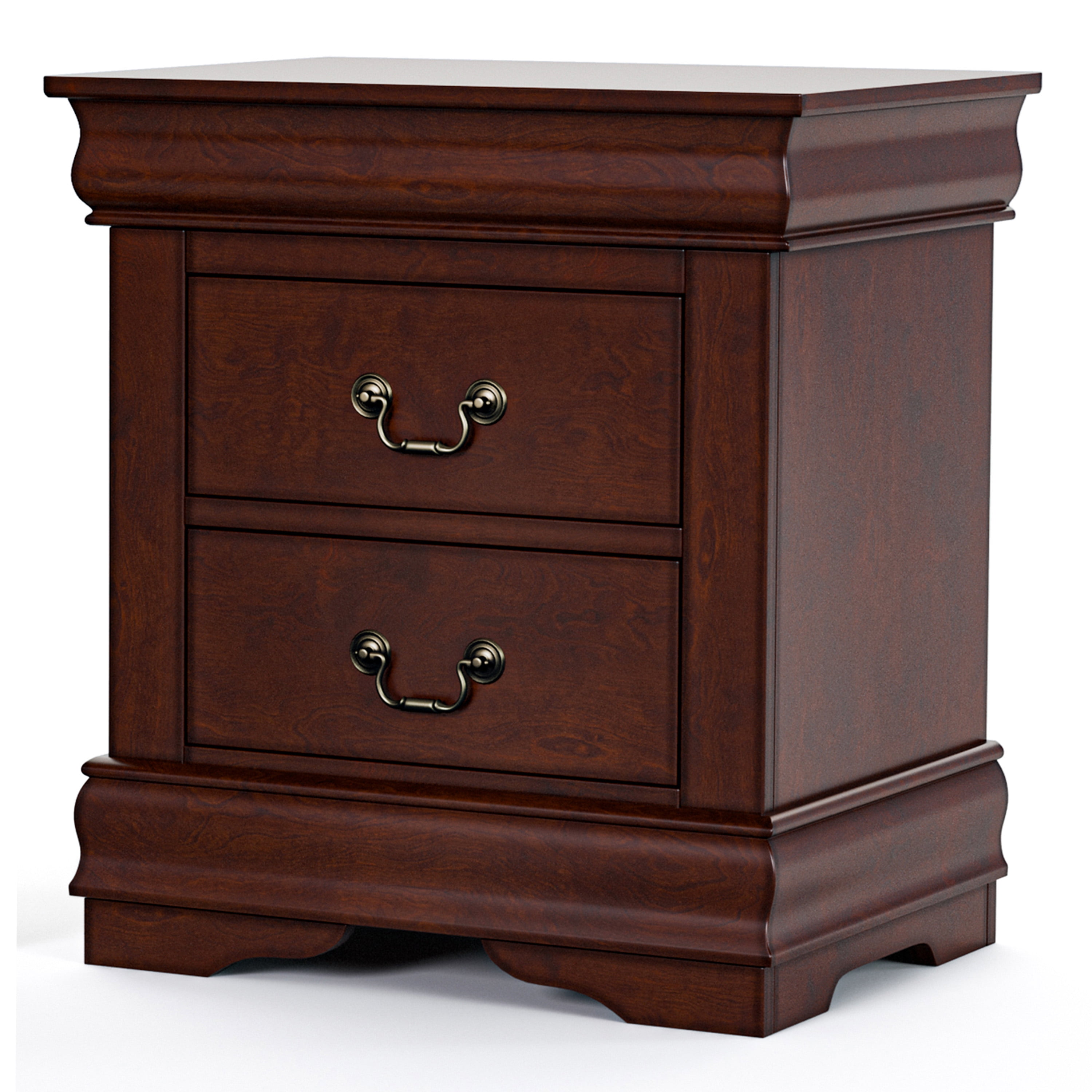 Furniture of America Vrai Transitional 2-Drawer Adult Nightstand, Cherry