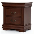 thumbnail image 3 of Furniture of America Vrai Transitional 2-Drawer Adult Nightstand, Cherry, 3 of 5