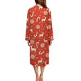 thumbnail image 2 of Yuyamidu Reindeer Long Zip Up Bathrobes for Women Long Sleeve Robes Size S Red Christmas Robe Housecoats Lightweight Crewneck Sleep Dress Candy Canes Zipper Front Night Gowns, 2 of 7