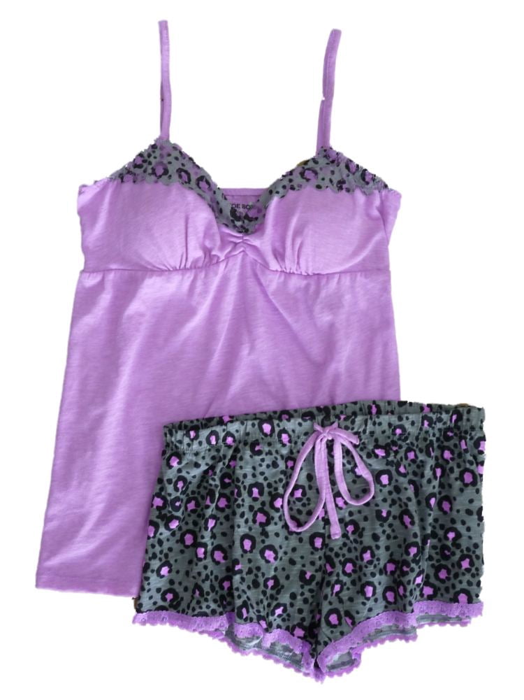 Joe Boxer Womens Purple Leopard Print 