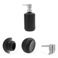 thumbnail image 5 of Unique Bargains 1 Pc Cylinder Twill Lines Soap Dispenser 15.22oz Black Silver Tone, 5 of 6