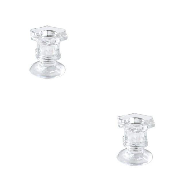 Portavelas de vidrio Monstrate candelabro transparente hexagonal