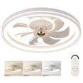 thumbnail image 1 of Gymax 3000-6500K Dimmable Modern Flush Mount LED Fan Light w/ 3 Color Temperature, 1 of 10