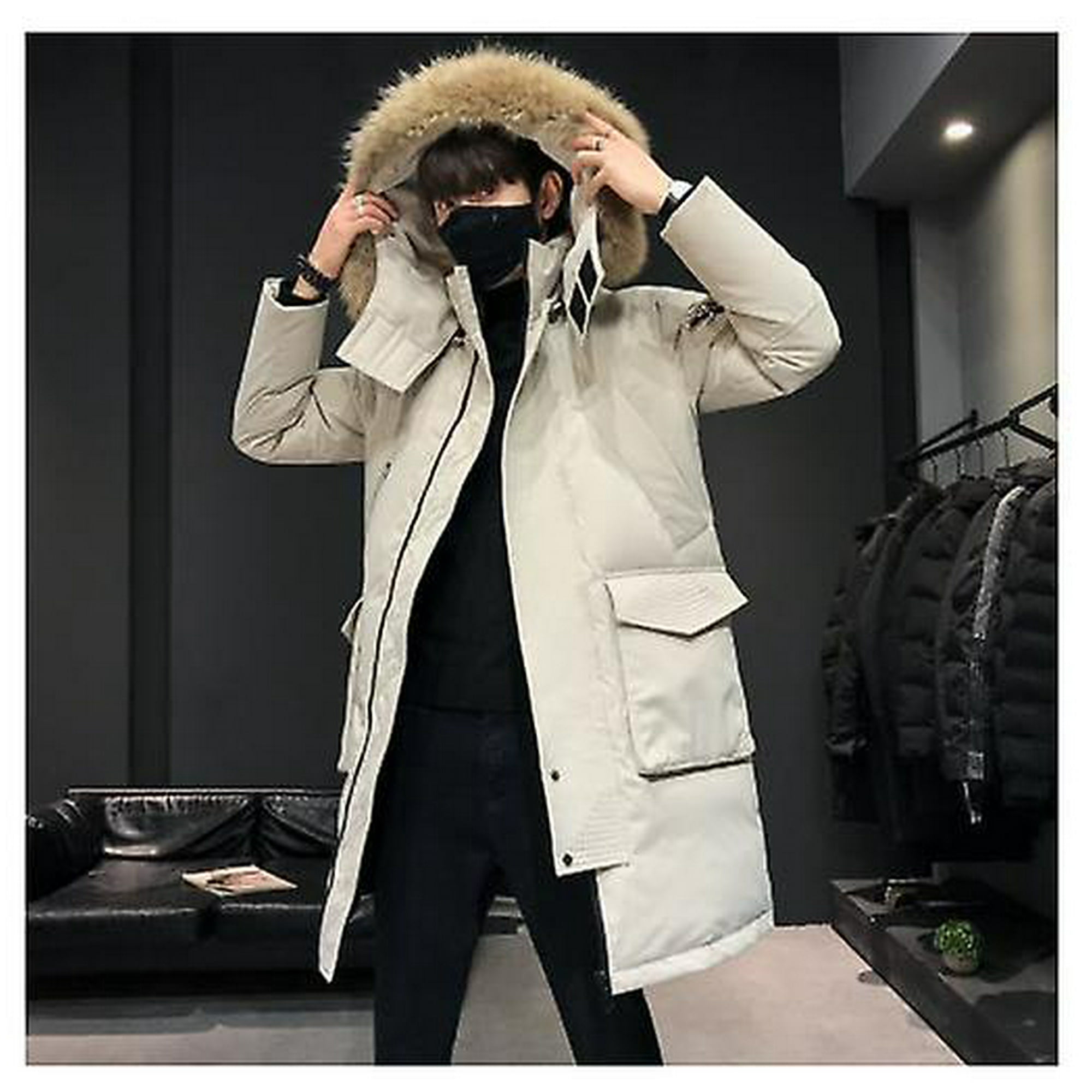 Men s Down Jacket Teen New Design Fashion Hooded Jacket 2022 Long Winter Coat With Removable Hat Big Pocket Down Jacket For Women Walmart