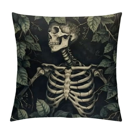 Gothic Skeleton Pillow Covers - Vintage Goth Pillows Cover Gothic Decor for Home Goth Gifts Horror Decor Gothic Home Decor Horror Gifts