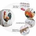 thumbnail image 3 of Vintage Rooster Shower Curtain, 36" x 72", Colorful Chicken White Wooden Broad Waterproof Bathroom Curtain Washable Shower Curtain Set with 12 Hooks, 3 of 6