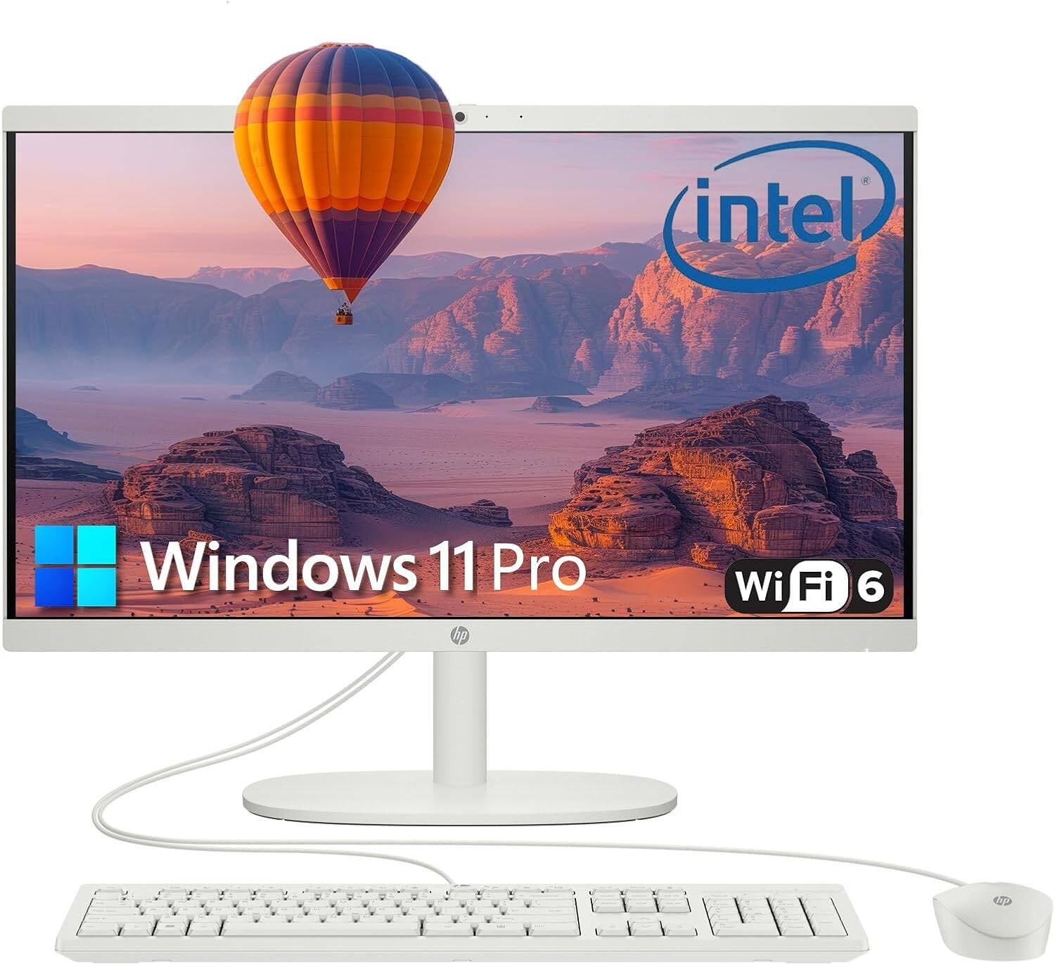 HP 22 Inch All-in-One Desktop Computer Intel Quad Core Processor FHD Display 16GB DDR5 RAM 640GB SSD WiFi 6 Bluetooth Windows 11 Pro