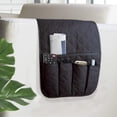 thumbnail image 6 of GoXteam Sofa Armrest Organizer, Armchair Magazine Holders, Remote Holder for Recliner Couch with 1 Large Pocket, 4 Small Pockets for Magazine, Remote, Phone, Ipad, Books, Black, 6 of 7