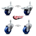 thumbnail image 2 of 3.5 Inch Solid Polyurethane Swivel 3/8 Inch Stem Caster Set 2 Total Lock Brake, 2 of 2