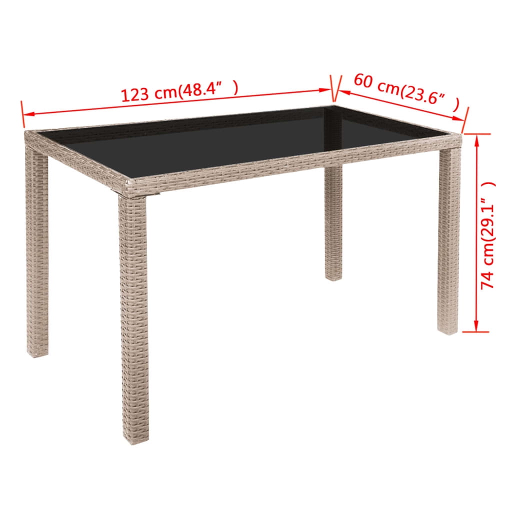 Kepooman 5 Pcs Patio Rattan Dining Table Sets with Glass Table for Outdoor Garden, Beige Kepooman 5 Pcs Patio Rattan Dining Table Sets with Glass Table for Outdoor Garden, Beige