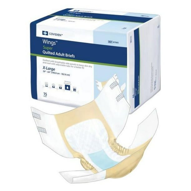 Kendall Wings Super Quilted Adult Incontinence Brief, Xl (59" To 64
