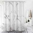 Marble Bathroom Shower Curtain,Grey and White Fabric Shower Curtain