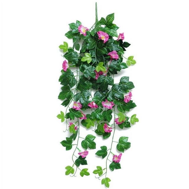 Flores Artificiales de Gloria de La Mañana para Colgar En La Pared, 90 Cm, de Seda, con Hojas Realistas | Decoración Duradera para La Mesa Del Salón | No Necesita Agua Ni Luz Solar