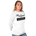 thumbnail image 4 of Believe in Yourself Motivational Women Plus Size Long Sleeve Graphic Tee Brisco Brands 2X, 4 of 5