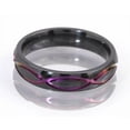 thumbnail image 5 of 5mm Half-Round Black Zirconium Ring with the Infinity Symbol Anodized in Purple, 5 of 5