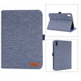 thumbnail image 5 of Case for iPad mini 6th Gen 8.3" 2021 / iPad mini 7th Gen (A17 Pro) 2024, Vintage Fabric PU Leather Folio Cover Soft TPU Inner Multiple Viewing Angles Stand with Card Slots Auto Sleep / Wake - Blue, 5 of 7