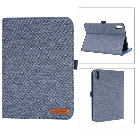 Case for iPad Mini 7th Gen 8.3" 2024 Cloth Texture Business Tablet Cover with Multi-Angle Flip Stand & Card Holder, Auto Wake/Sleep Full Body Protective Case for iPad Mini 6th Gen 8.3" 2021, Blue