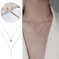 thumbnail image 3 of Collar largo con doble capa y cadena para clavícula, ideal para todas las ocasiones, 3 of 8